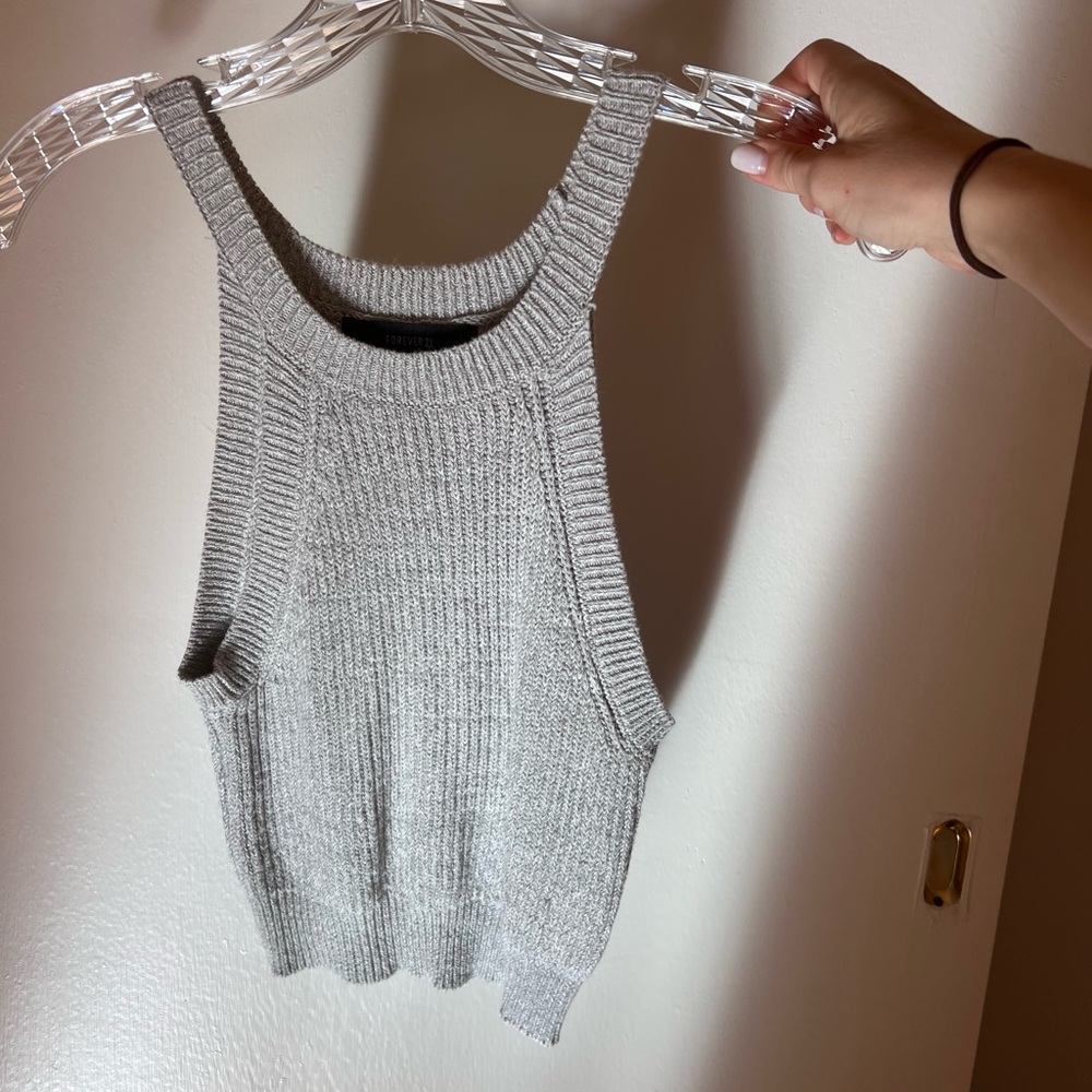 Light grey sweater tank size small.